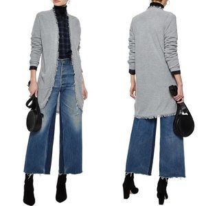 SPLENDID Grey Fringe-trimmed knitted cardi…